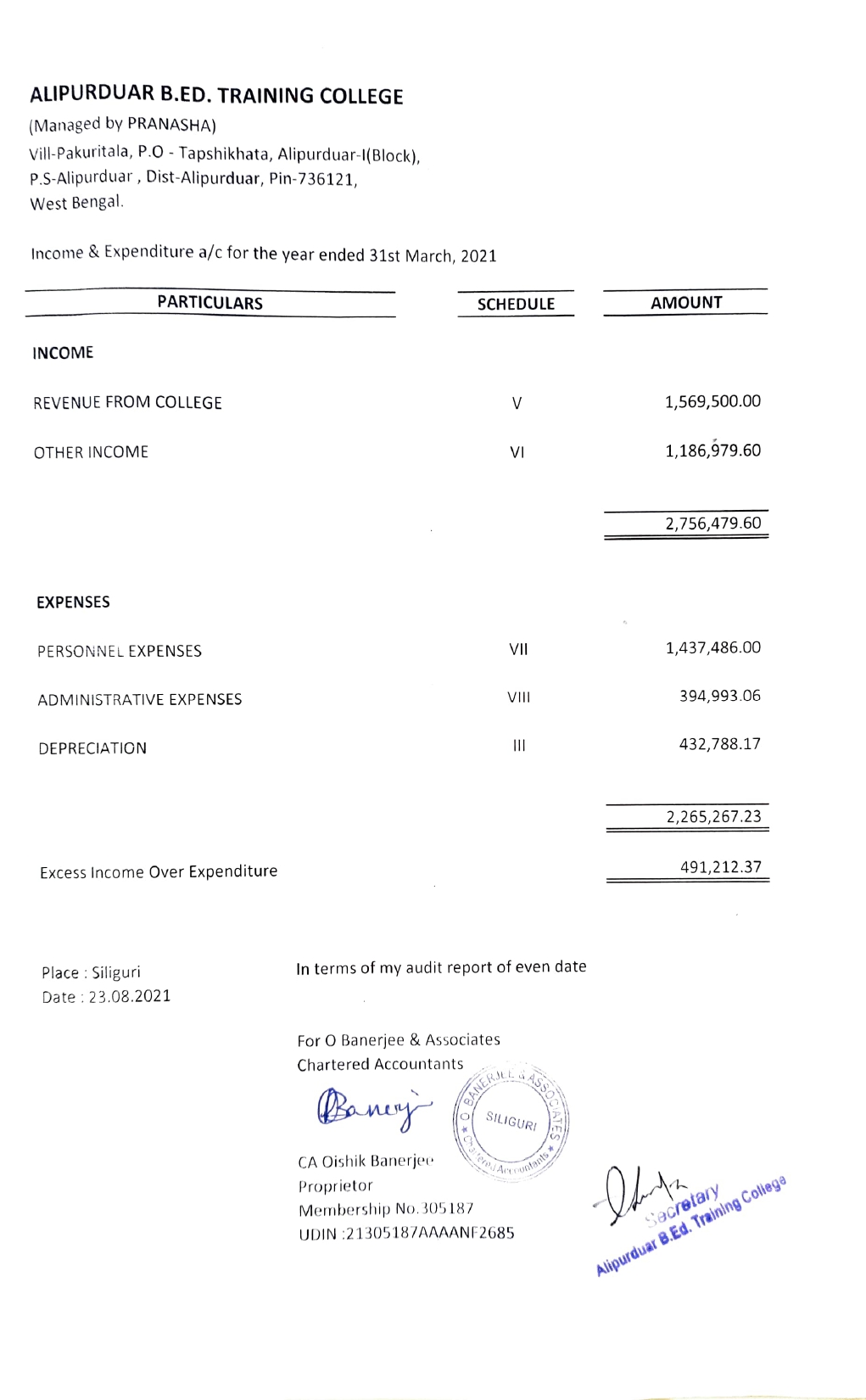 Income Expenditure Sheet